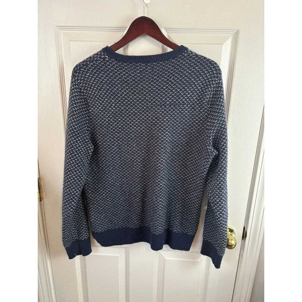 J Crew Rugged Sweater Merino Wool Blend Birdseye Size Medium Mens - 395